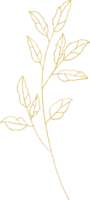 gold gliter flower and leaf png