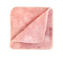 Ham slices isolated on white background photo