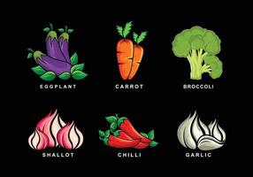 Vegetables vector design and illustration set