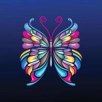 ilustración de arte de mariposa con diseño de vector colorido