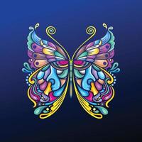 Butterfly art illustration with colorful vector design