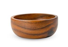Wooden bowl isolated on white background ,include clipping path photo