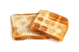 Toasted slice bread isolated on white background photo