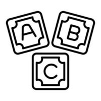 Abc Block Line Icon vector