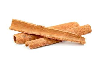 cinnamon sticks isolated on white background photo