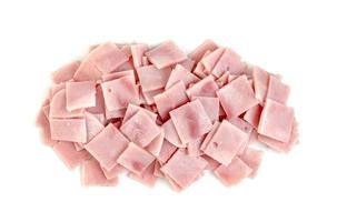 Ham slices isolated on white background photo