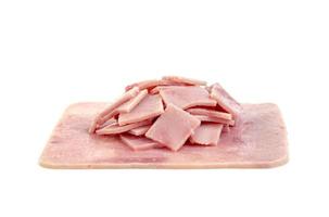 Ham slices isolated on white background photo