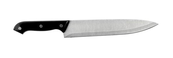 kitchen knife and black handle isolated on white background ,include clipping path photo