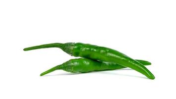 green chili pepper isolated on white background photo