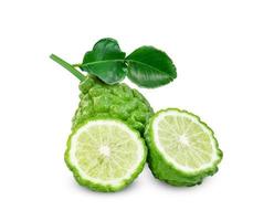 fresh bergamot fruit isolated on white background photo