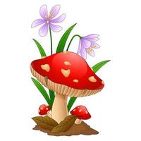 Mushroom plant cartoon vector