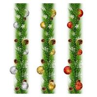 Christmas garlands with balls and pine cones vector