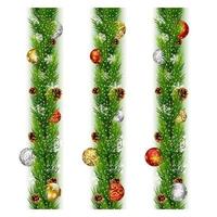 Christmas garlands with balls and pine cones vector
