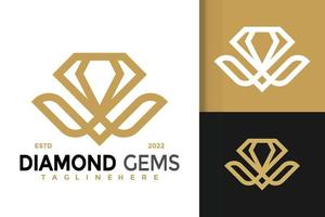 diseño de logotipo de joyería de diamantes, vector de logotipos de identidad de marca, logotipo moderno, plantilla de ilustración vectorial de diseños de logotipos