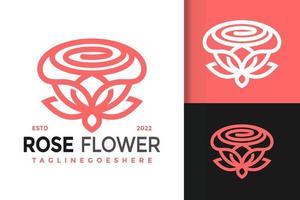 diseño de logotipo de flor de rosa de belleza, vector de logotipos de identidad de marca, logotipo moderno, plantilla de ilustración vectorial de diseños de logotipo