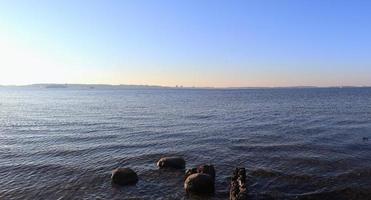 Beautiful view on sandy beaches at the baltic sea on a sunny day photo