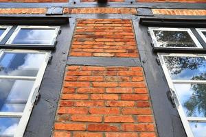 Beautiful texture of old vintage half timbered brick walls found in Germany. photo