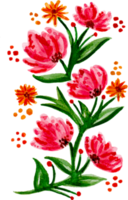 handmålade akvarell blomma element för illustration set samling png