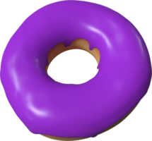 donut púrpura ilustración 3d png