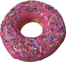 rosquinha rosa com granulado ilustração 3d png