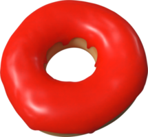 ilustração 3d de rosquinha vermelha png