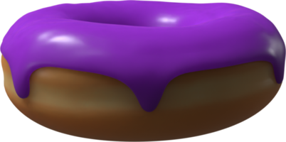 illustrazione 3d della ciambella viola png