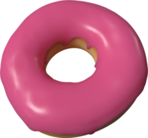 donut rosa ilustración 3d png