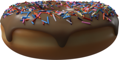 Chocolate Donut with Sprinkles 3D Illustration png