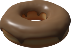 illustrazione 3d della ciambella al cioccolato png