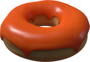 ilustração 3d de rosquinha laranja png