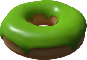 ilustração 3d de rosquinha verde png