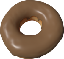 illustrazione 3d della ciambella al cioccolato png