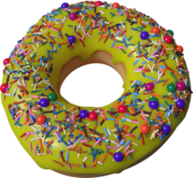 Yellow Donut with Sprinkles 3D Illustration png