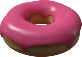 ilustração 3d de rosquinha rosa png