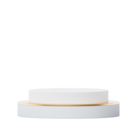 3D weiße leere Podiumsständeranzeige. minimalistische Sockel- oder Vitrinenszene für vorhandenes Produkt und Attrappe png