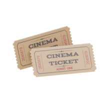 Two Realistic  Vintage retro cinema tickets for concept design png