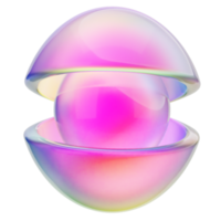 forme abstraite 3d avec illustration couleur irisée. formes géométriques isolées pour la décoration. png