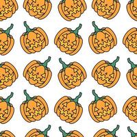 Seamless pattern with pumpkin cartoon characters. Pattern for Halloween decorations. vector