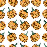 Seamless pattern with pumpkin cartoon characters. Pattern for Halloween decorations. vector