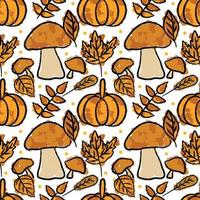 Seamless pattern of autumn. Wrapping paper pattern. Crayon vector. Monochrome tone. vector