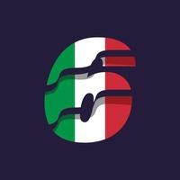 Italy Numeric Flag 6 vector