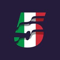 Italy Numeric Flag 5 vector