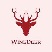 logotipo de ciervo de vino vector