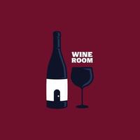 logotipo de la sala de vinos vector