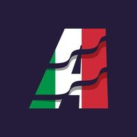 Italy Alphabet Flag A vector