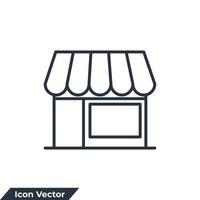 tienda icono logo vector ilustración. plantilla de símbolo de mercado para la colección de diseño gráfico y web