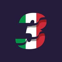 Italy Numeric Flag 3 vector