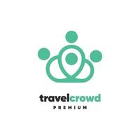 logotipo de multitud de viajes vector