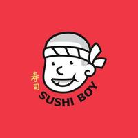 logotipo de niño de sushi vector