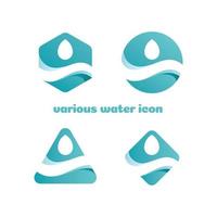 varios iconos de agua vector